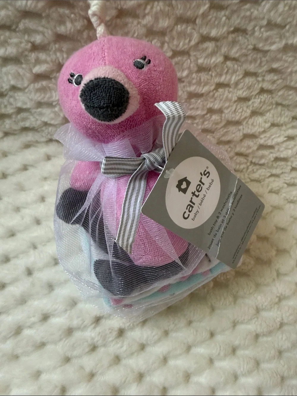 Carter’s Bath Toy & 3 Washcloths-Authentic-NWT